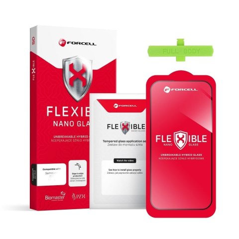Szkło hybrydowe 5D do iPhone 17 PRO MAX / 18 PRO MAX Forcell Flexible czarne