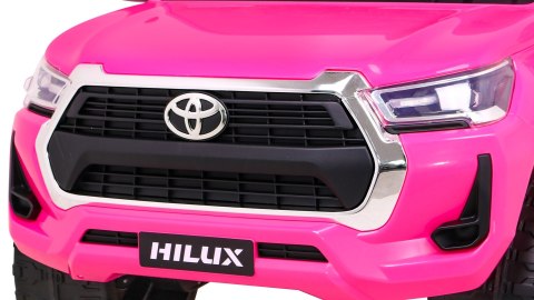 Toyota Hilux na akumulator dla dzieci, Różowy Pickup + Napęd 4x4 + Pilot