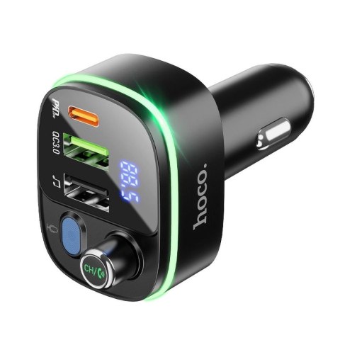 Transmiter samochodowy bluetooth Hoco 2 x USB A + USB C QC3.0 PD 20W E62 czarny