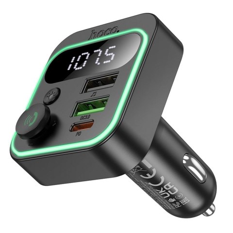 Transmiter samochodowy bluetooth Hoco QC3.0 PD 20W E85 czarny