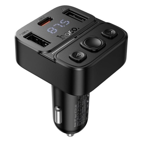 Transmiter samochodowy bluetooth Hoco USB A + USB C QC PD 35W E87 czarny