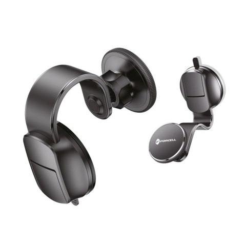 Uchwyt na telefon do samochodu magnetyczny zgodny z MagSafe Forcell F-Grip MagFlex do szyby / deski czarny