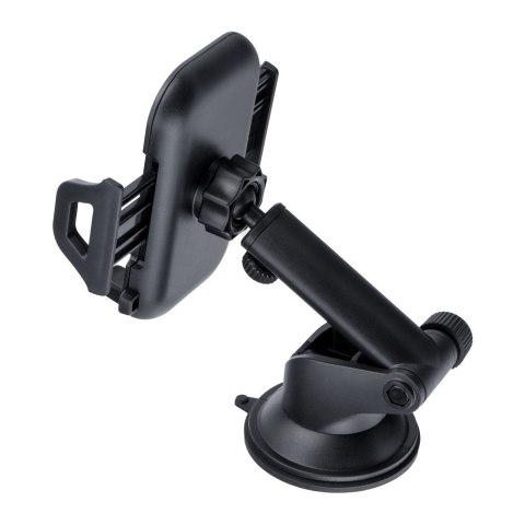 Uchwyt na telefon do samochodu uniwersalny Forcell F-Grip Carbon Bracket ramię regulowane do szyby / kokpitu czarny