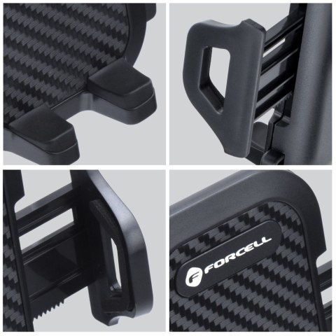 Uchwyt na telefon do samochodu uniwersalny Forcell F-Grip Carbon Bracket ramię regulowane do szyby / kokpitu czarny