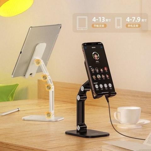 Uchwyt na telefon / tablet biurkowy składany Hoco (4,7" - 13") PH34 czarny