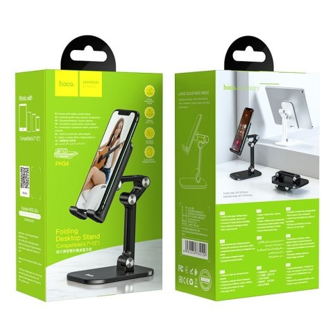 Uchwyt na telefon / tablet biurkowy składany Hoco (4,7" - 13") PH34 czarny