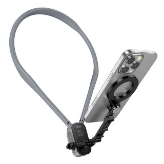 Uchwyt na telefon na szyję magnetyczny Hoco K31 szaro czarny