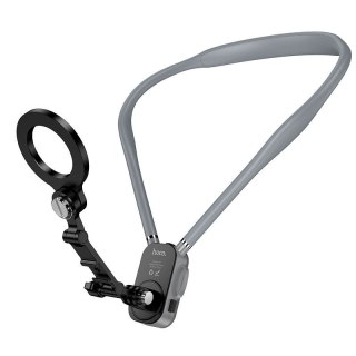 Uchwyt na telefon na szyję magnetyczny Hoco K31 szaro czarny
