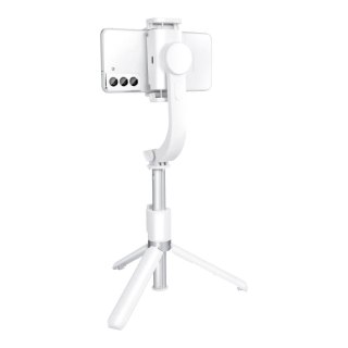 Uchwyt selfie z pilotem bezprzewodowym tripod ze stabilizatorem GIMBAL SSTR-L08 biały
