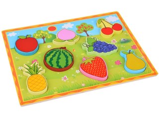 Układanka drewniana edukacyjne puzzle OWOCE dopasuj 8 ele ZA5255