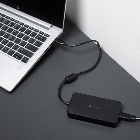 Uniwersalny zasilacz do laptopa 65W Forcell F-Energy USB C + 6 końcówek E856 czarny