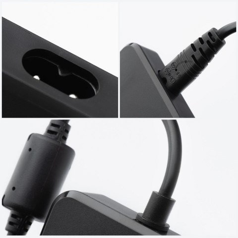 Uniwersalny zasilacz do laptopa 65W Forcell F-Energy USB C + 6 końcówek E856 czarny