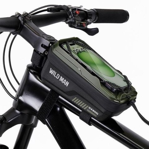 WILDMAN sakwa rowerowa na ramę na zamek 1L (4" - 7") GX220X zielona