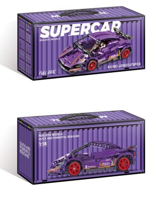 Zestaw Klocków Auto Sportowe Fioletowe 470el.