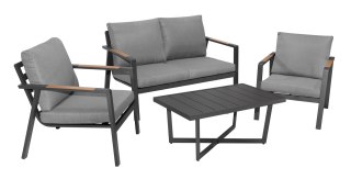 Zestaw mebli ogrodowych Industrial Frame 4w1 aluminium Sofa + 2 Fotele + Stolik