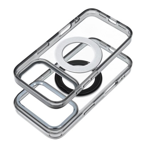 Etui na iPhone 15 PRO Frame Circle Stand zgodne z MagSafe czarne
