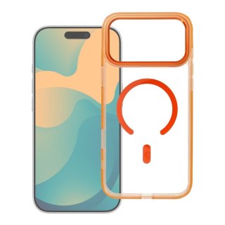 Etui na iPhone 18 Pro / 17 Pro Frame Clear Hybrid Mag Cover zgodny z MagSafe pomarańczowe