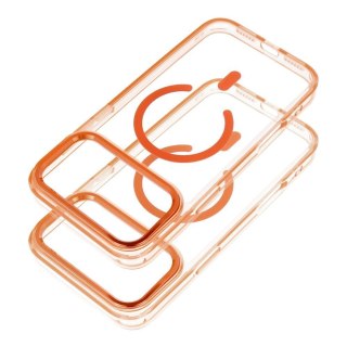 Etui na iPhone 18 Pro / 17 Pro Frame Clear Hybrid Mag Cover zgodny z MagSafe pomarańczowe