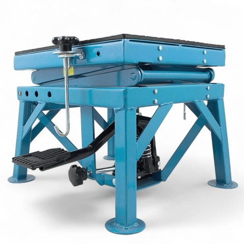 Podnośnik Motocyklowy Hydrauliczny Platforma 135 kg 87cm Niebieski stabilny