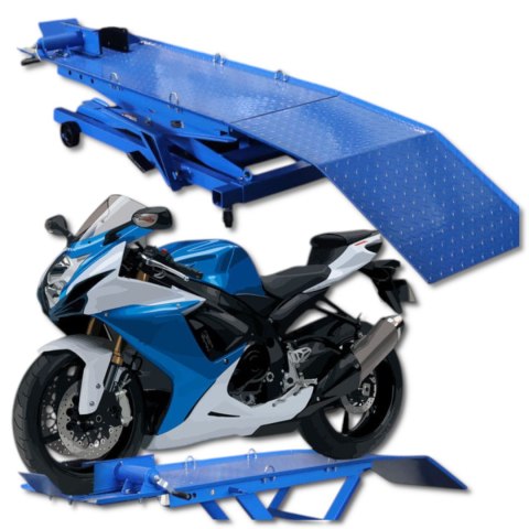 Podnosnik motocyklowy platformowy platforma 364 kg rampa serwisowa 21-78 cm