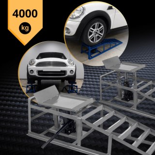 Rampy z podnośnikiem hydraulicznym grafitowe 2x2000 kg szerokość opony 22cm