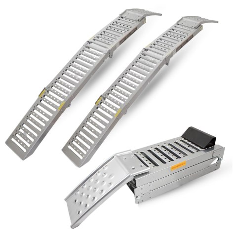 Składane Rampy Najazdowe Stalowe 200 cm 250 kg/szt (1100 kg) komplet ramp