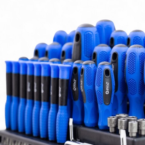 Zestaw wkrętaków i bitów 100 el. Torx PH PZ SL Hex z grzechotką magnetyczne