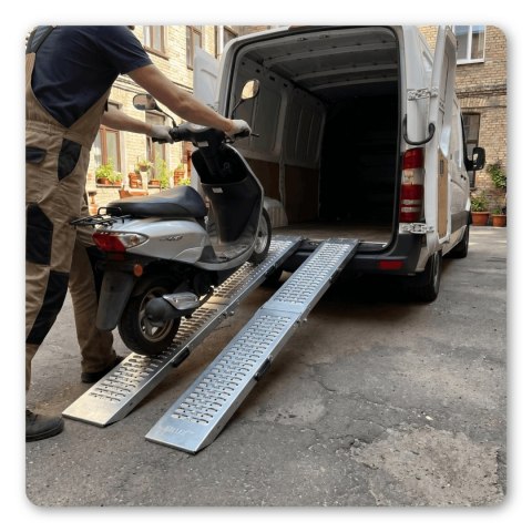 Rampy stalowe składane 180 cm 400 kg najazd motocykl kosiarka quad 2 sztuki