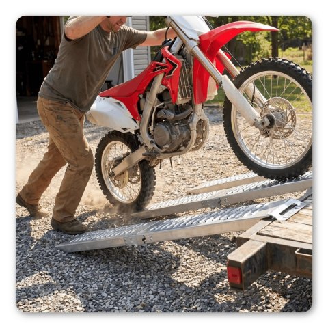 Rampy stalowe składane 180 cm 400 kg najazd motocykl kosiarka quad 2 sztuki