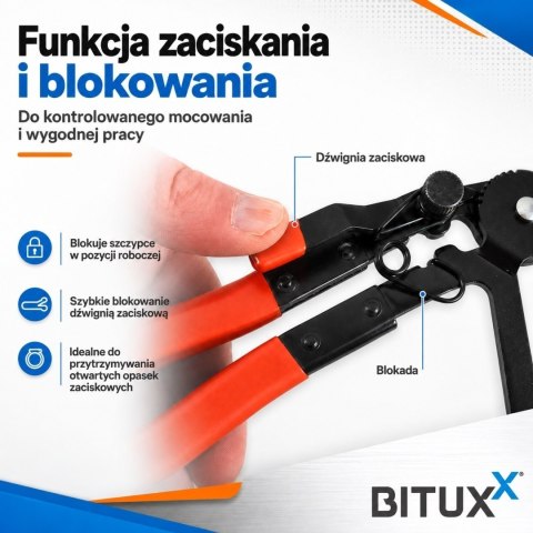 Zestaw szczypiec do opasek zaciskowych BITUXX 11 el. - narzędzia do przewodów