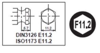 Adapter udarowy z blokadą, kwadrat 1/2" na sześciokąt 7/16'', KOKEN - KO-KEN 14142-F11.2