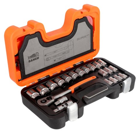 Zestaw nasadek 1/2" BAHCO S240-SPL metrycznych z grzechotką, profil Spline, 24szt