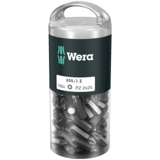 Zestaw 100 szt. końcówek 1/4" do wkrętów z gniazdem Pozidriv, PZ2/25 mm, Wera 05072444001