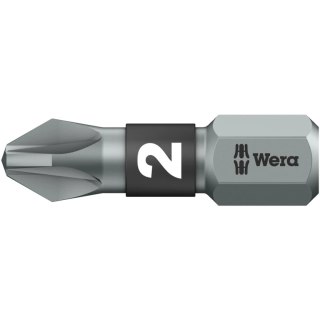 Zestaw 100 szt. końcówek 1/4" do wkrętów z gniazdem Pozidriv, PZ2/25 mm, Wera 05072444001