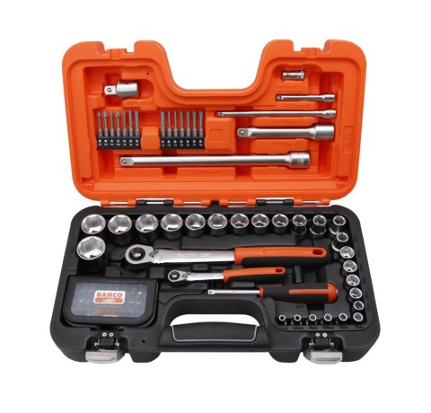 Zestaw w walizce 79 szt. kluczy nasadowych i końcówek 1/4", 1/2" z grzechotką - BAHCO SL79