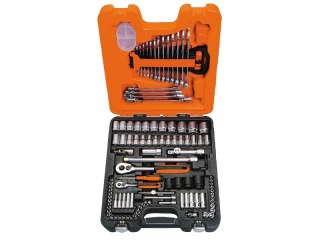 Zestaw nasadek 1/4" i 1/2" z grzechotką, zestaw kluczy płasko-oczkowych, imbusowych i nasadowych, 108 szt. - BAHCO S108